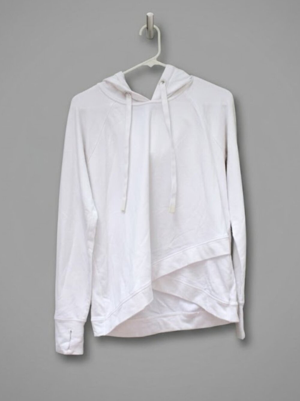 Athleta White Wrap-Front Hoodie Medium
